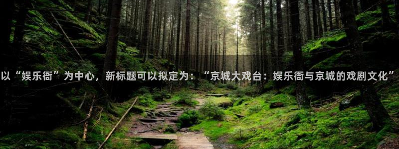 壹号大舞台官网入口：以“娱乐衙”为中心，新标题可以拟定为：“京城大戏台：娱乐衙与京城的戏剧文化”